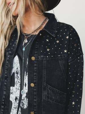written-in-the-stars-denim-jacket-black/Black