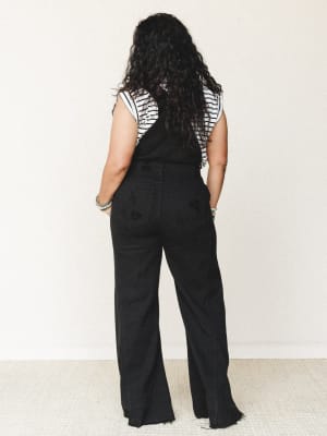 milly-distressed-hem-wide-leg-overall-denim-1/Black