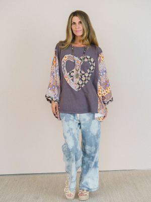 Floral Love Poncho - Slate M/L / Slate