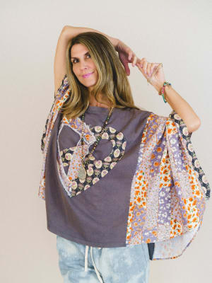 Floral Love Poncho: undefined