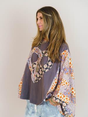 Floral Love Poncho - Slate M/L / Slate