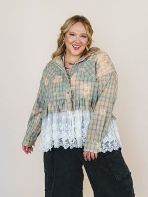 Vintage Rose Cascade Top - Natural Mauve Multi XL / Natural Mauve Multi