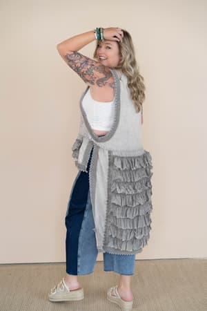 Jolie Prairie Top - Taupe XL / Taupe