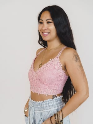 Picking Flowers Bralette - Pink L / Pink