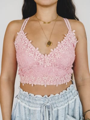 Picking Flowers Bralette - Pink L / Pink
