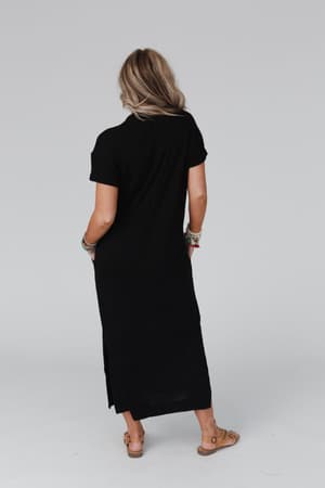 easy-days-maxi-slit-tee-dress-black/Black