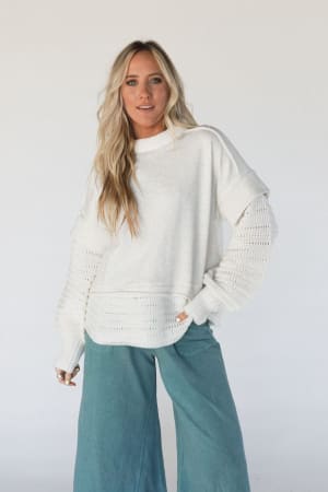 moonrise-layered-sweater-top-heather-cream/Cream