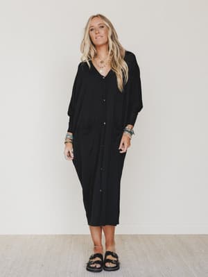 Harper Duster Dress - Black M/L / Black