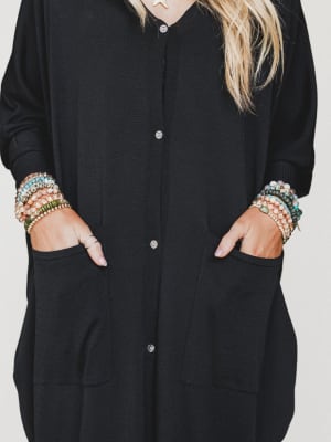 Harper Duster Dress  - Black M/L / Black