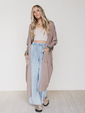 Harper Duster Dress - Mushroom M/L / Mushroom