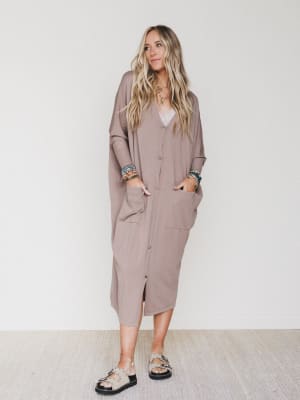 Harper Duster Dress - Mushroom M/L / Mushroom