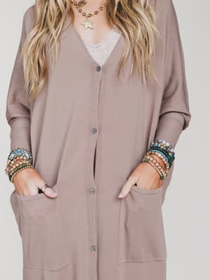 Harper Duster Dress - Mushroom M/L / Mushroom