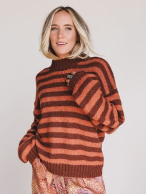 Boho League Striped Sweater: undefined