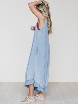 Wild Sun Jumpsuit - Dusty Blue L / Dusty Blue