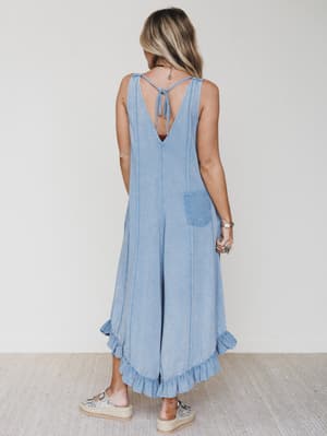 Wild Sun Jumpsuit - Dusty Blue L / Dusty Blue