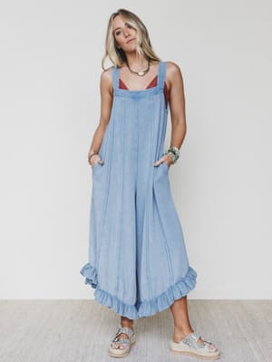 Wild Sun Jumpsuit - Dusty Blue L / Dusty Blue