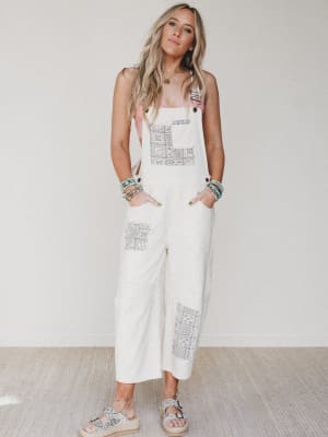 The Nest Easy Sunday Overalls - Ecru L / Ecru