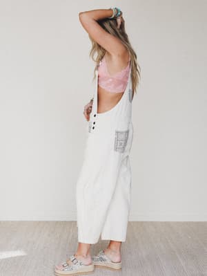 The Nest Easy Sunday Overalls - Ecru L / Ecru