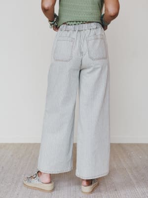 Away at Sea Striped Pants - Washed Black L / Washed Black