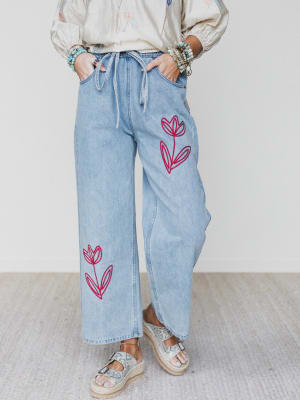 The Nest Soft Petal Denim Pants: undefined