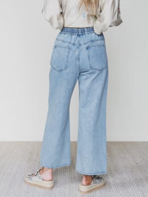 The Nest Soft Petal Denim Pants - Denim S / Denim