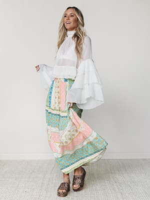 Spring Blooms Skirt - Green Mix S / Green Mix