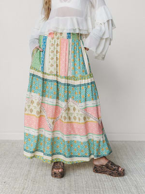 Spring Blooms Skirt - Green Mix S / Green Mix