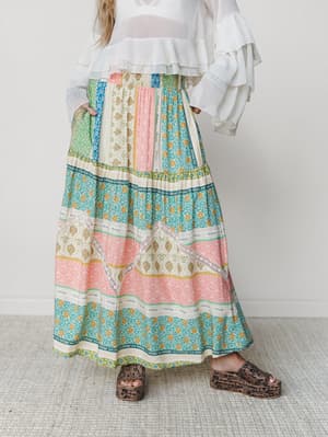 Spring Blooms Skirt - Green Mix S / Green Mix