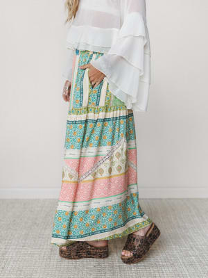 Spring Blooms Skirt - Green Mix S / Green Mix