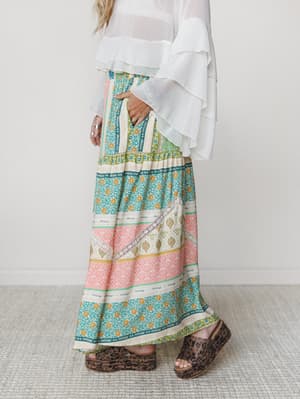 Spring Blooms Skirt - Green Mix S / Green Mix