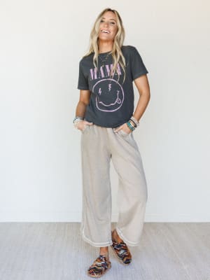 Happy Mama Tee - Pepper/Pink XL / Pepper/Pink