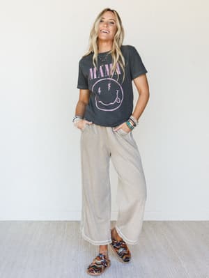 Happy Mama Tee - Pepper/Pink XL / Pepper/Pink