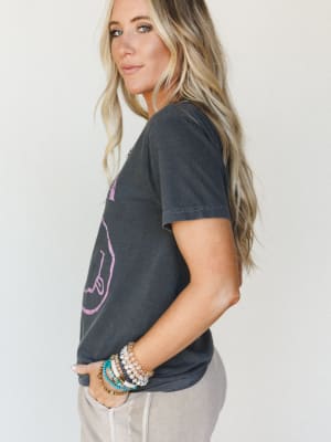 Happy Mama Tee - Pepper/Pink XL / Pepper/Pink