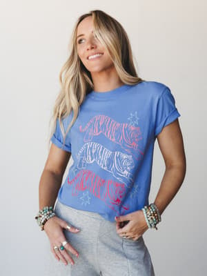 The Nest Tiger Power Graphic Tee - Mystic Blue XL / Mystic Blue