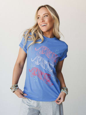 The Nest Tiger Power Graphic Tee - Mystic Blue XL / Mystic Blue