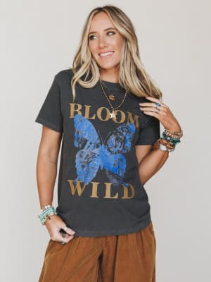 The Nest Bloom Wild Graphic Tee - Pepper XL / Pepper