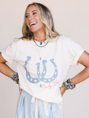 The Nest Lucky You Graphic Tee: undefined