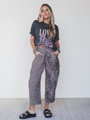 Animal Feeling Pants - Mocha Leopard L / Mocha Leopard