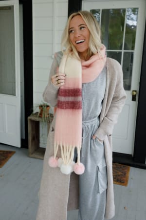 Chill Stripe Pom Scarf: undefined