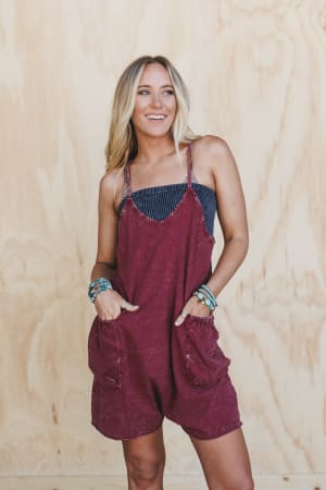 sundaze-romper-red/Cabernet