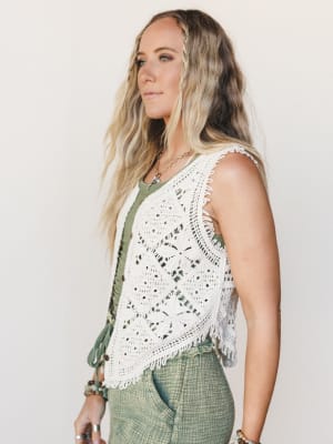 Doris Crochet Vest - Ivory XS/S / Ivory