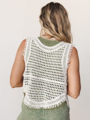Doris Crochet Vest - Ivory XS/S / Ivory