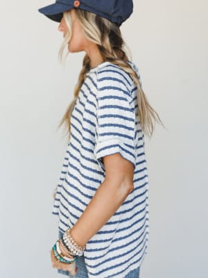 Timeless Lines Striped Tee - Denim L/XL / Denim