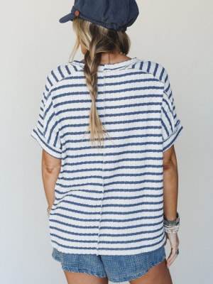 Timeless Lines Striped Tee - Denim L/XL / Denim