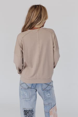 jenny-floral-peace-sign-pullover-top-mocha/Mocha