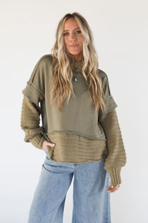 moonrise-layered-sweater-top-olive/Olive