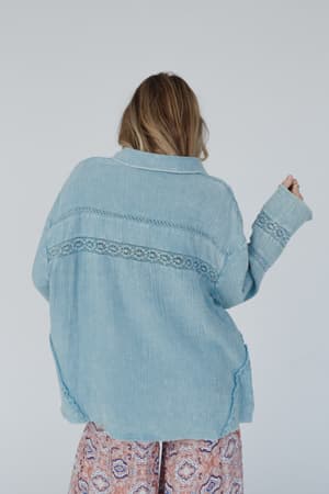 one-in-a-million-button-down-top-blue/Blue