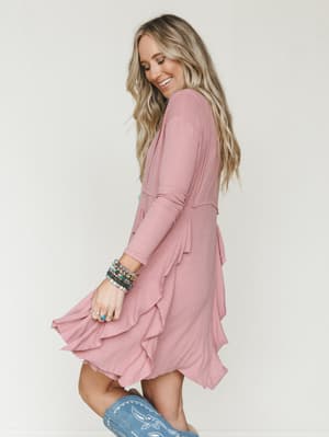 Cherry Blossom Dress - Dusty Pink L / Dusty Pink