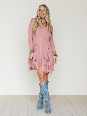 Cherry Blossom Dress - Dusty Pink L / Dusty Pink