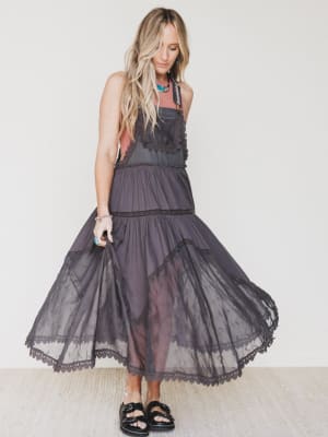 Garden Stroll Overall Dress - Ash L / Ash